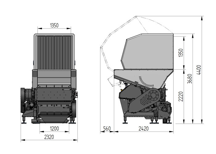 Raptor FlexiPUSH Dimensional drawing/layout